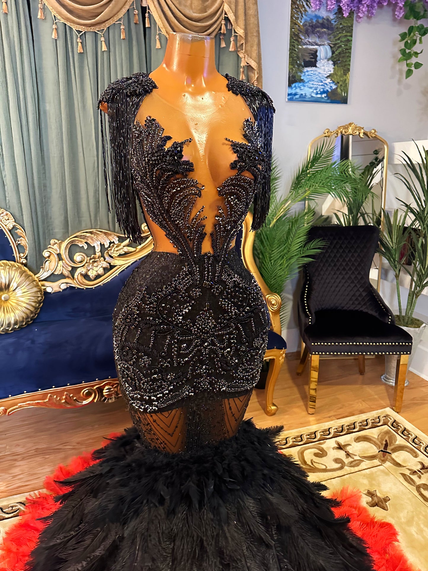Volcanic Eruption Black Gown