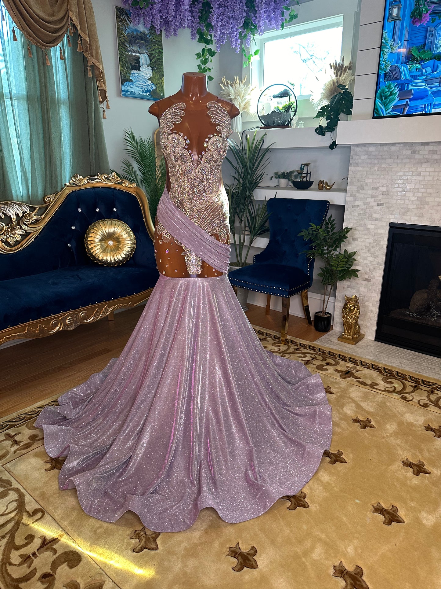 Lovely Lavendar Sash Gown