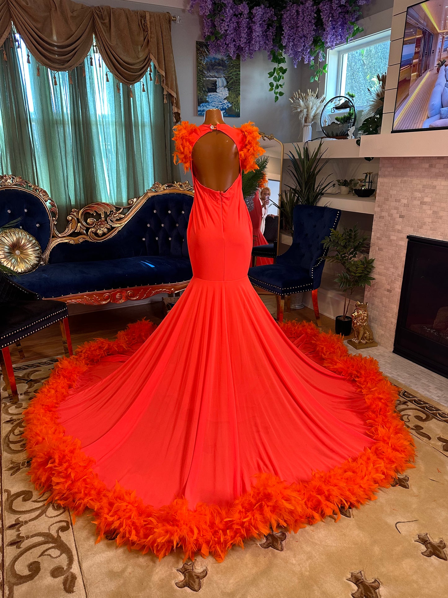 Electric Orange Gown