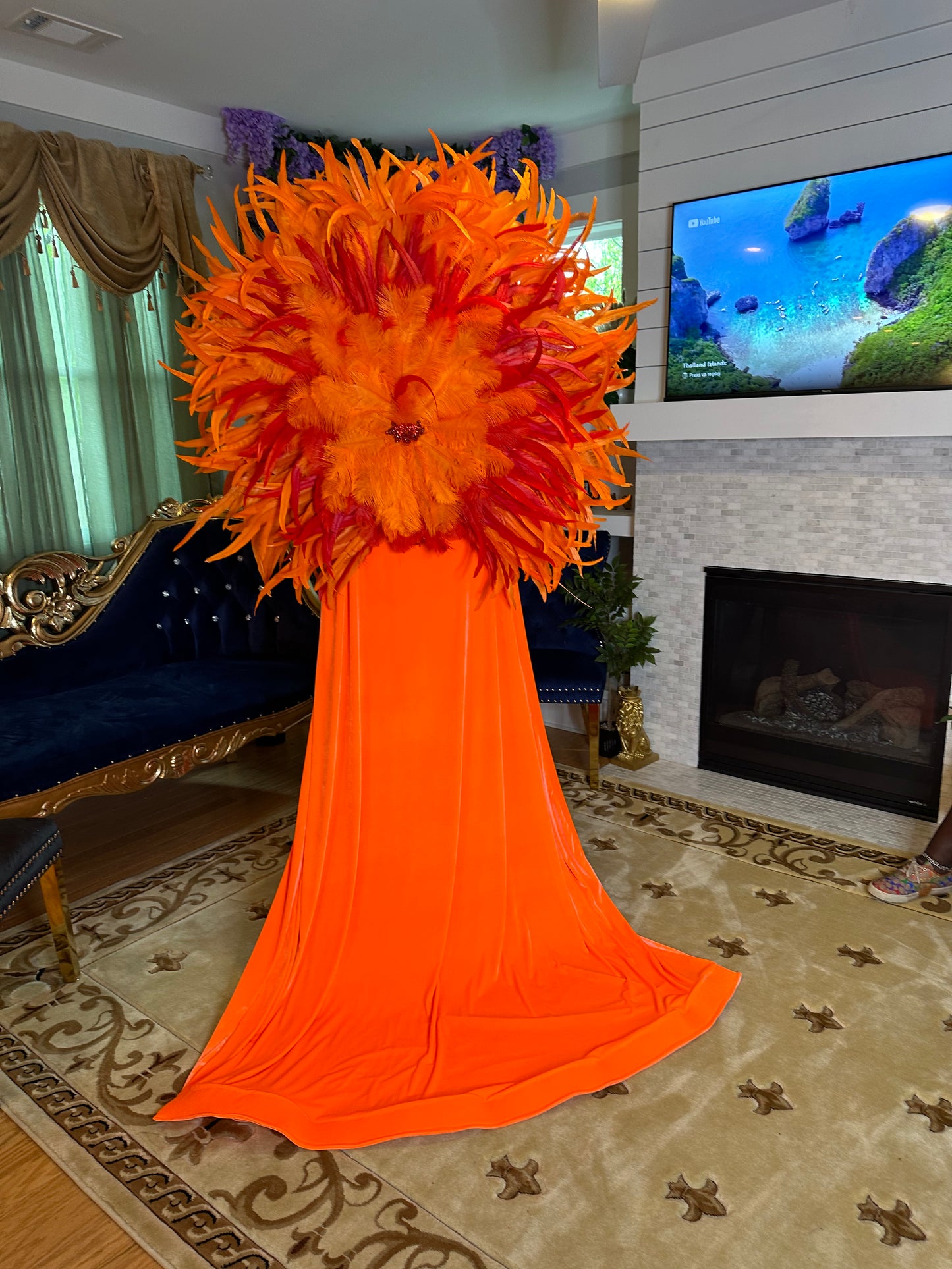 Sundial Feather Gown & Cape