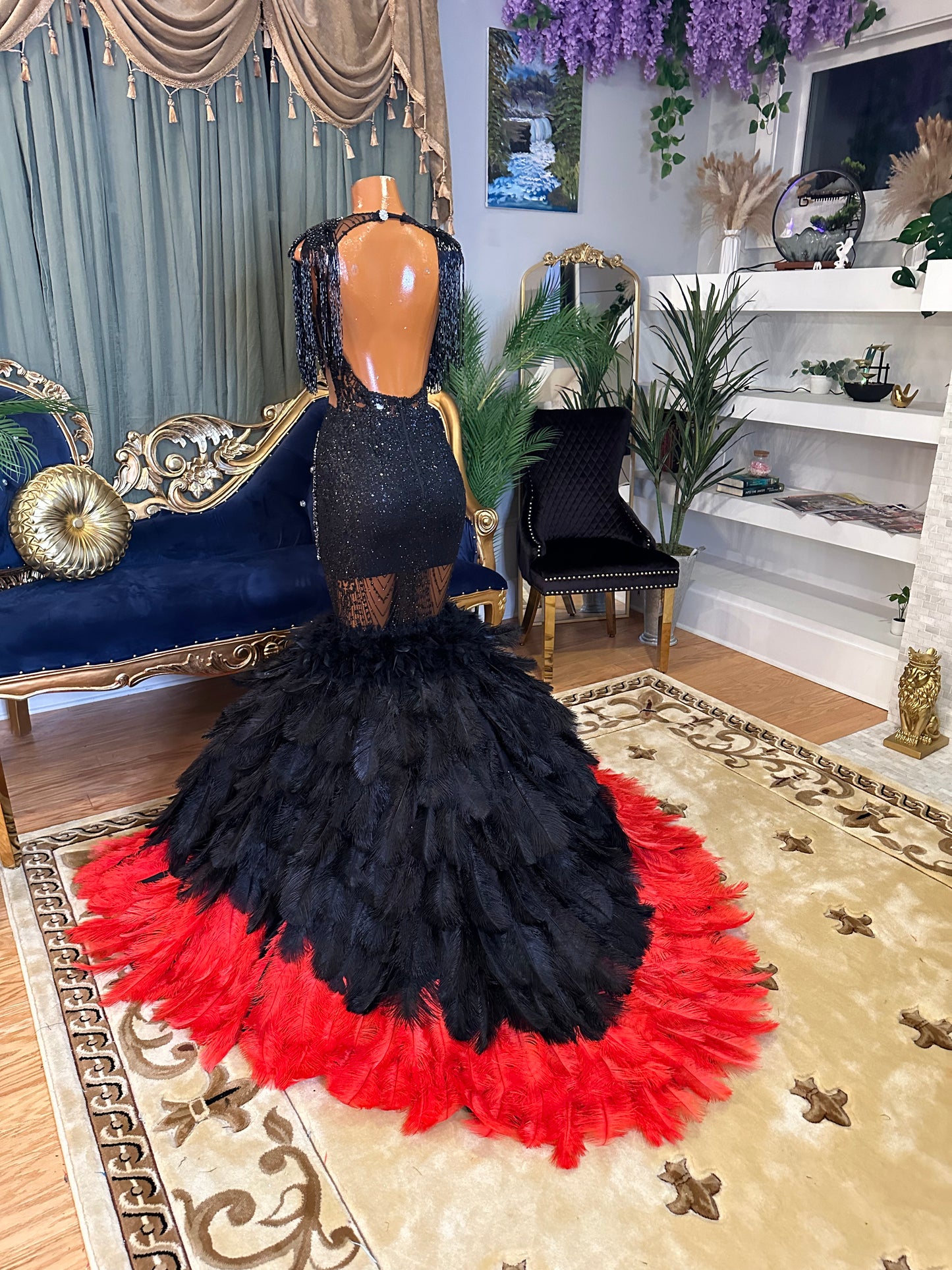 Volcanic Eruption Black Gown