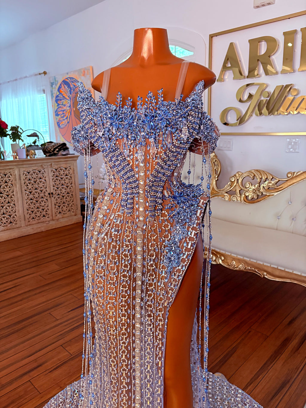 Baby Blue Diamonds Dancing Gown