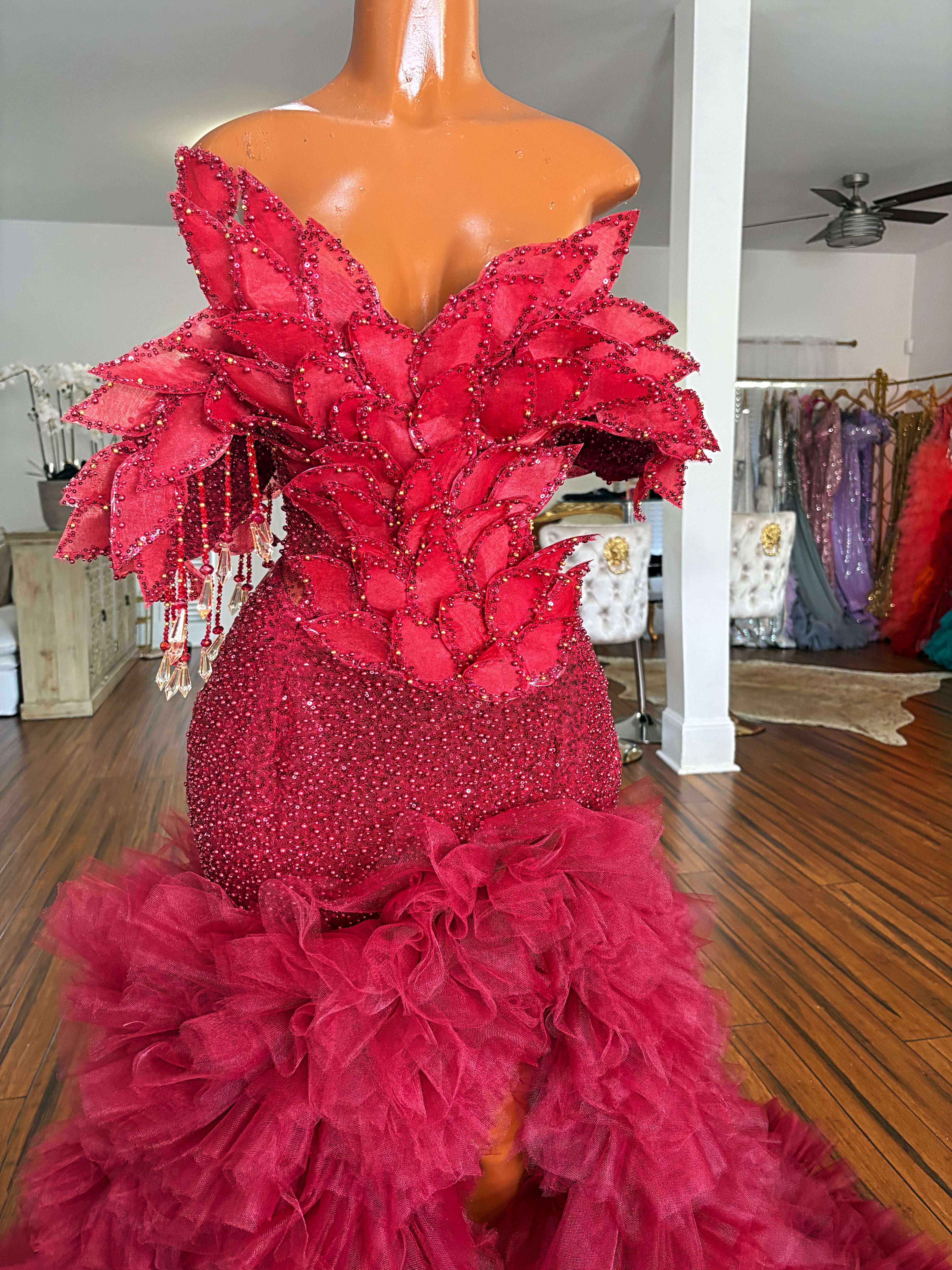 Fine In Wine Gown