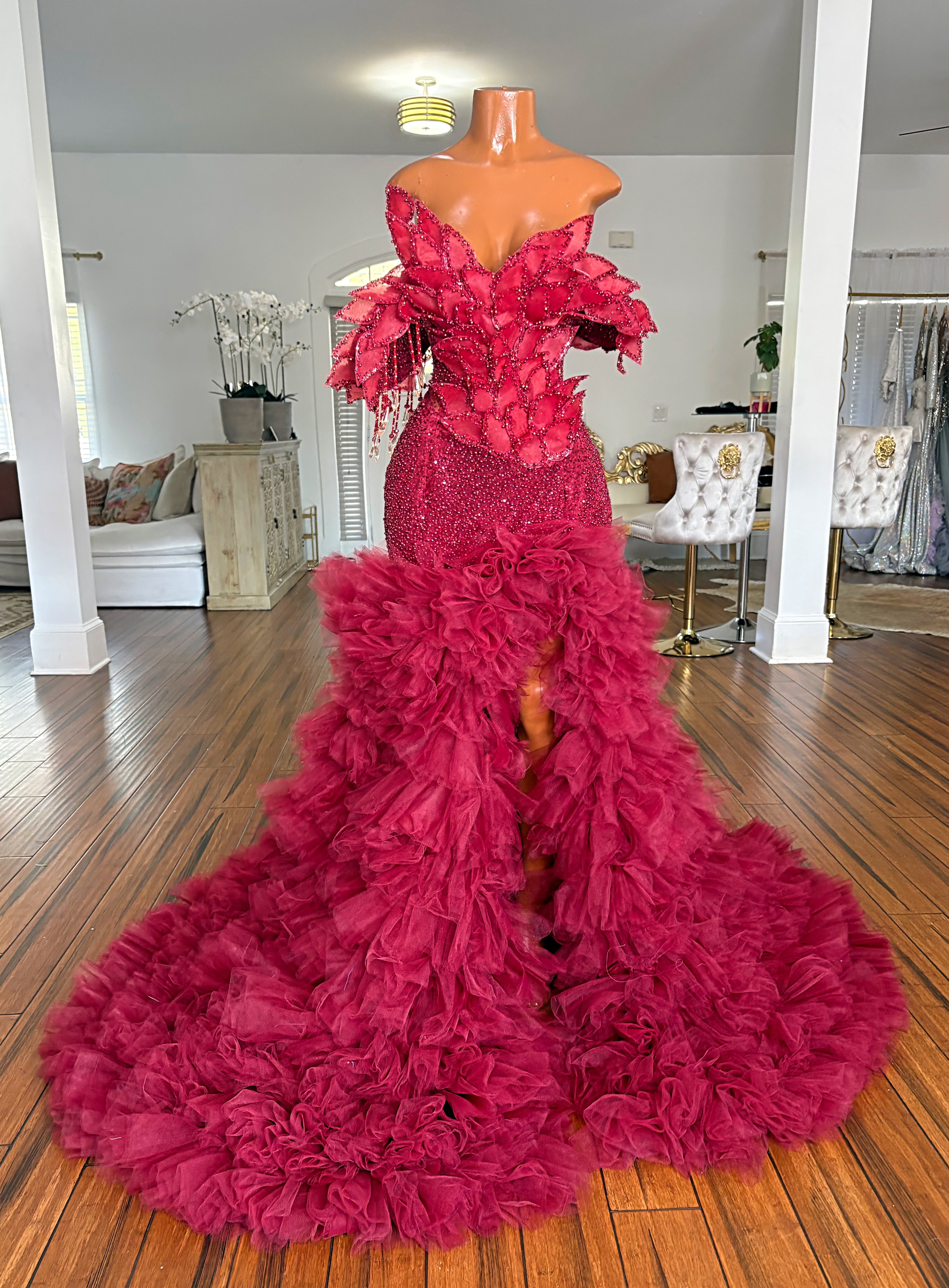 Fine In Wine Gown