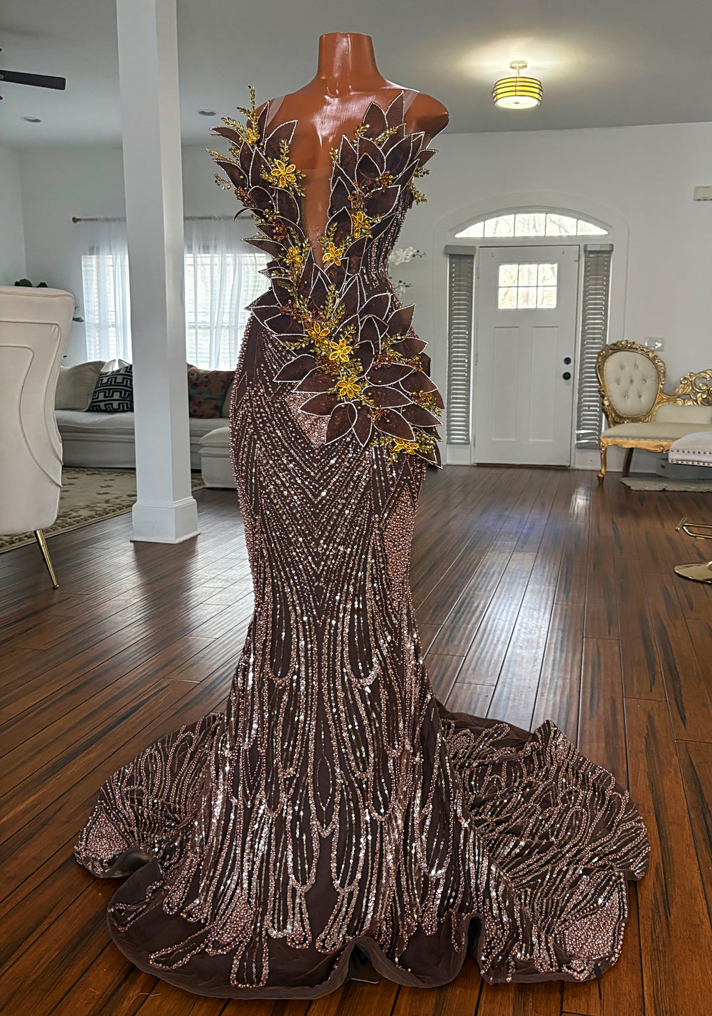 Cocoa Golden Wave Gown