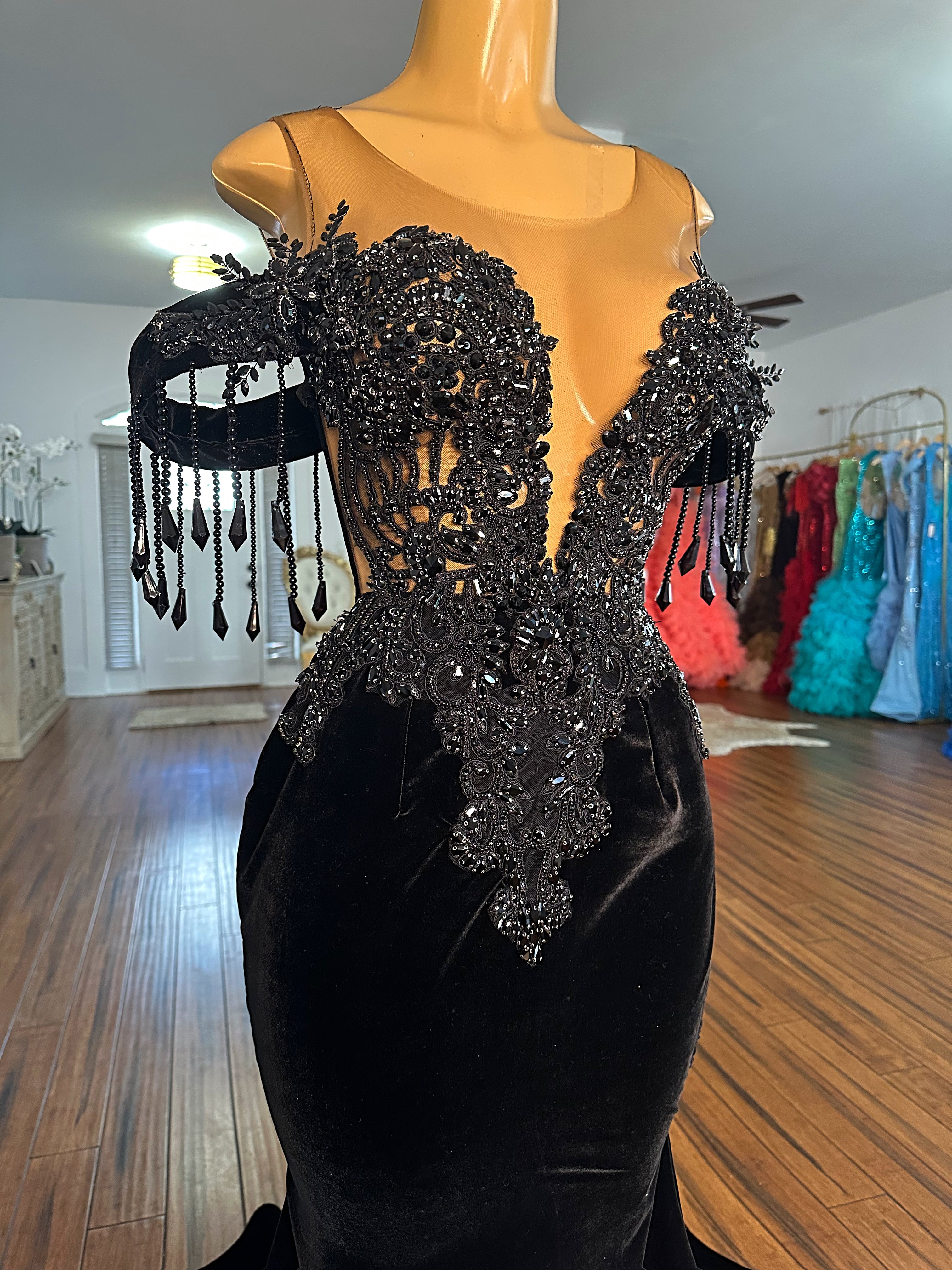 Sleek In Velvet Gown