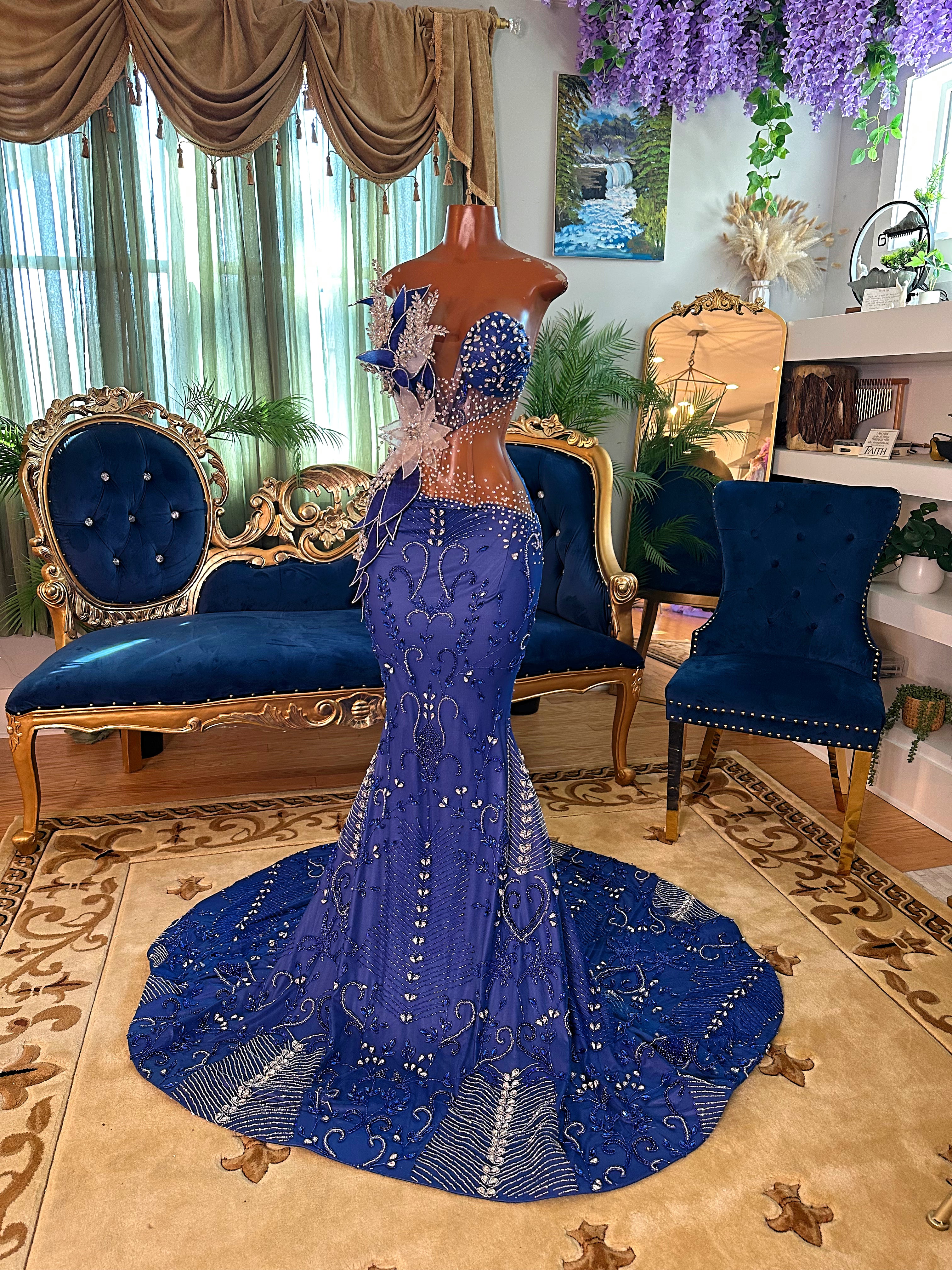 Sapphire Showers Gown