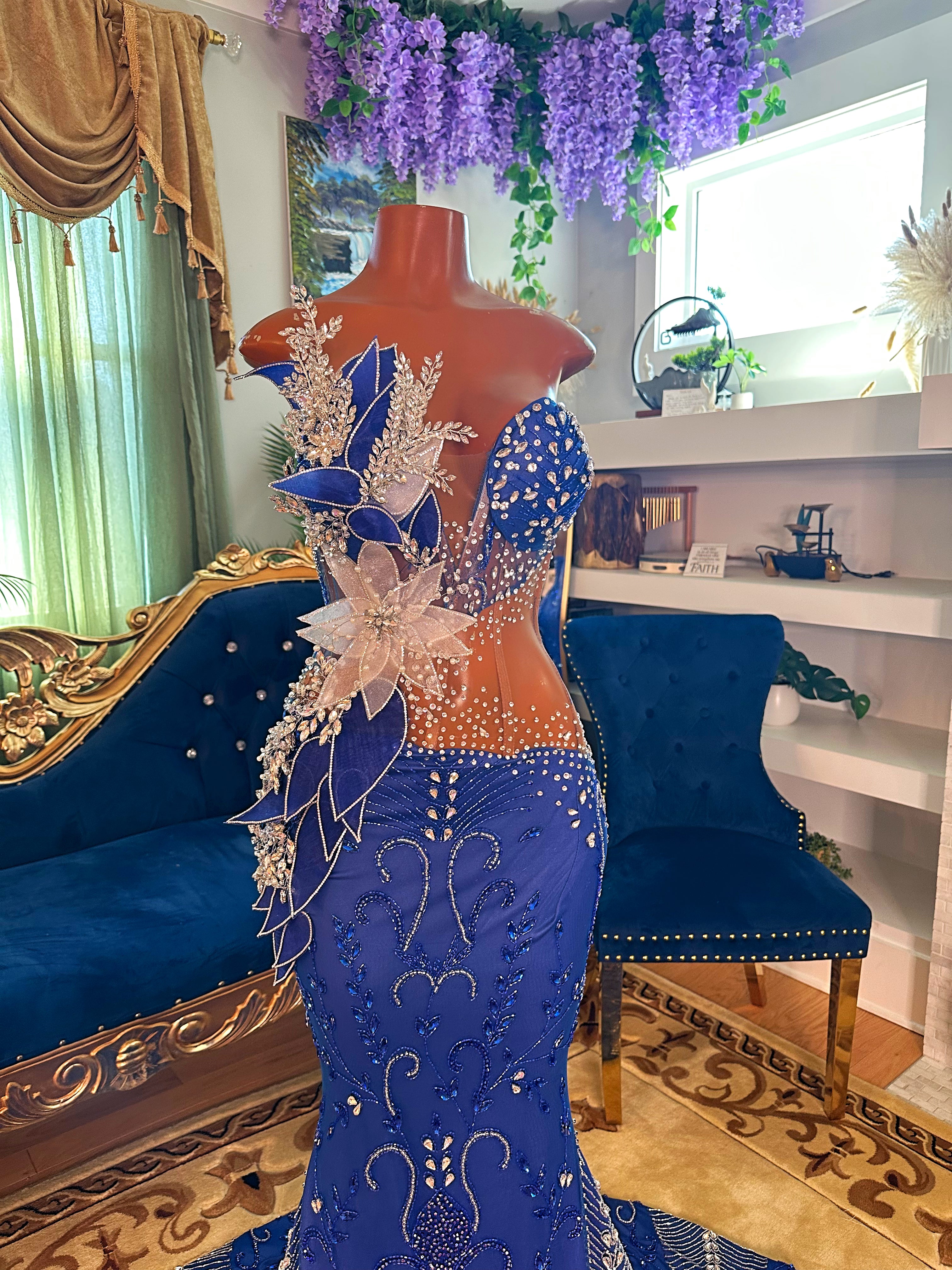 Sapphire Showers Gown