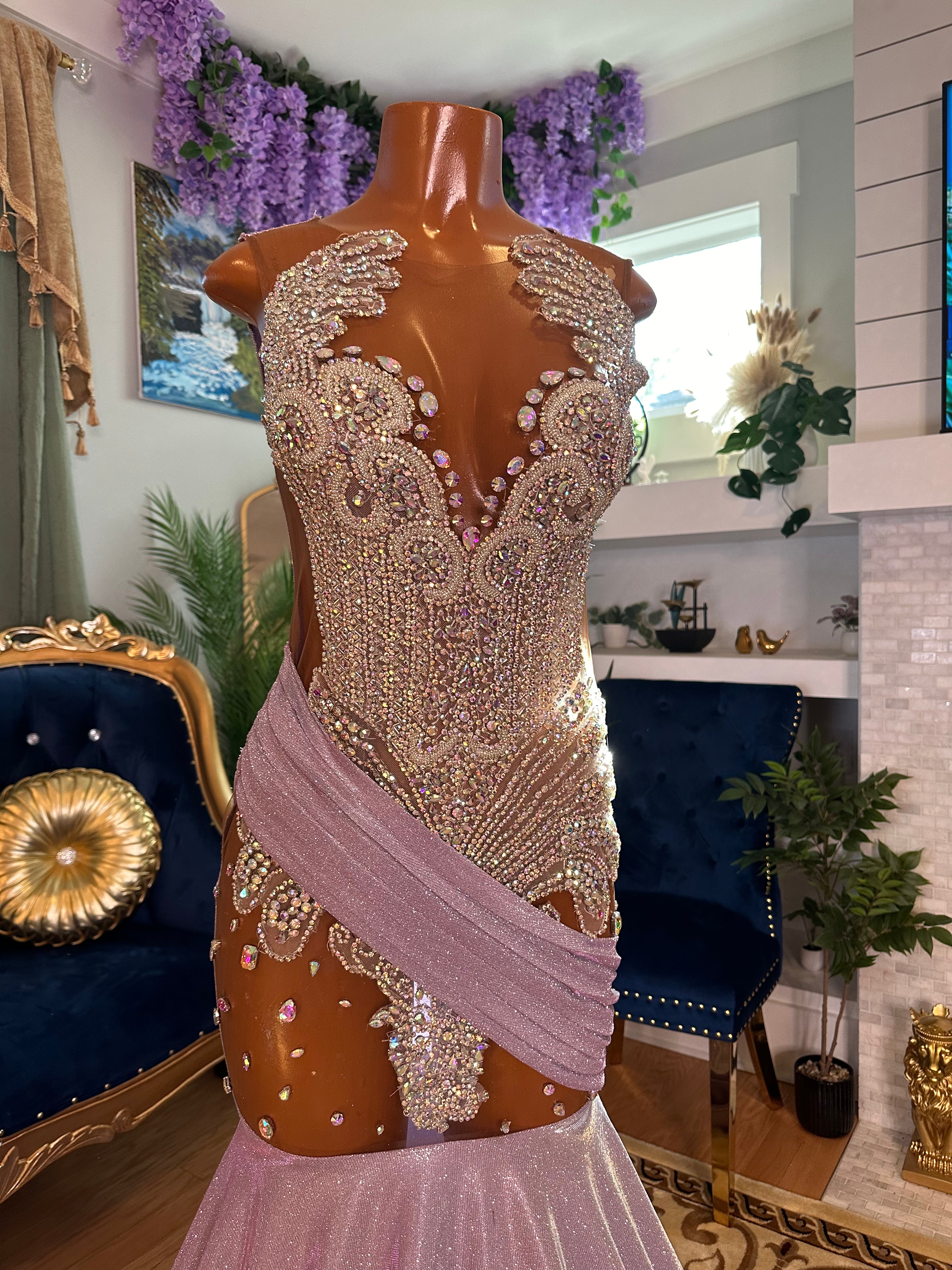 Lovely Lavendar Sash Gown