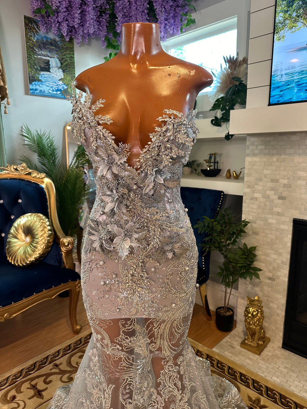 Floral Range Silver Gown