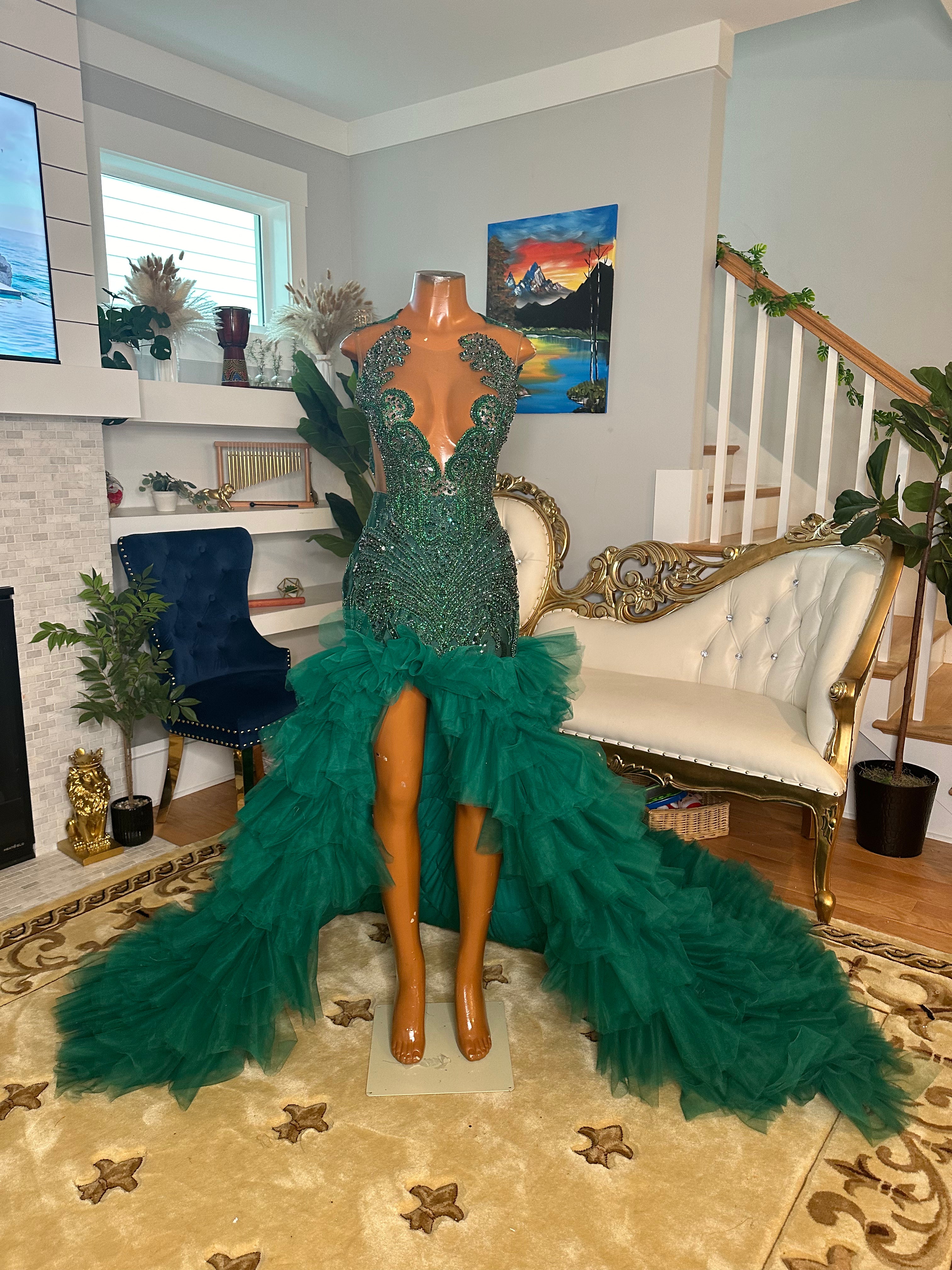 Emerald Tulle Gown
