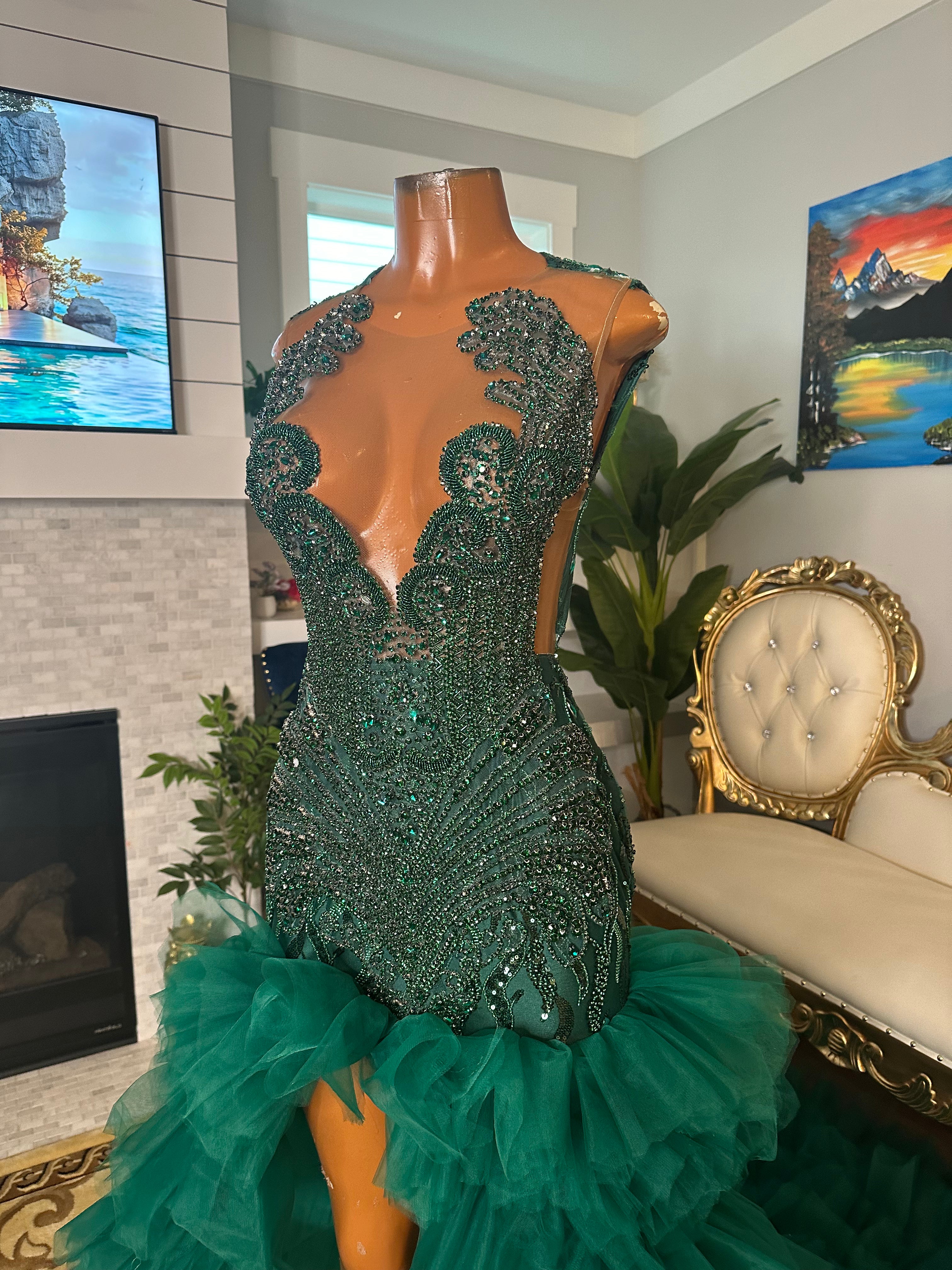 Emerald Tulle Gown