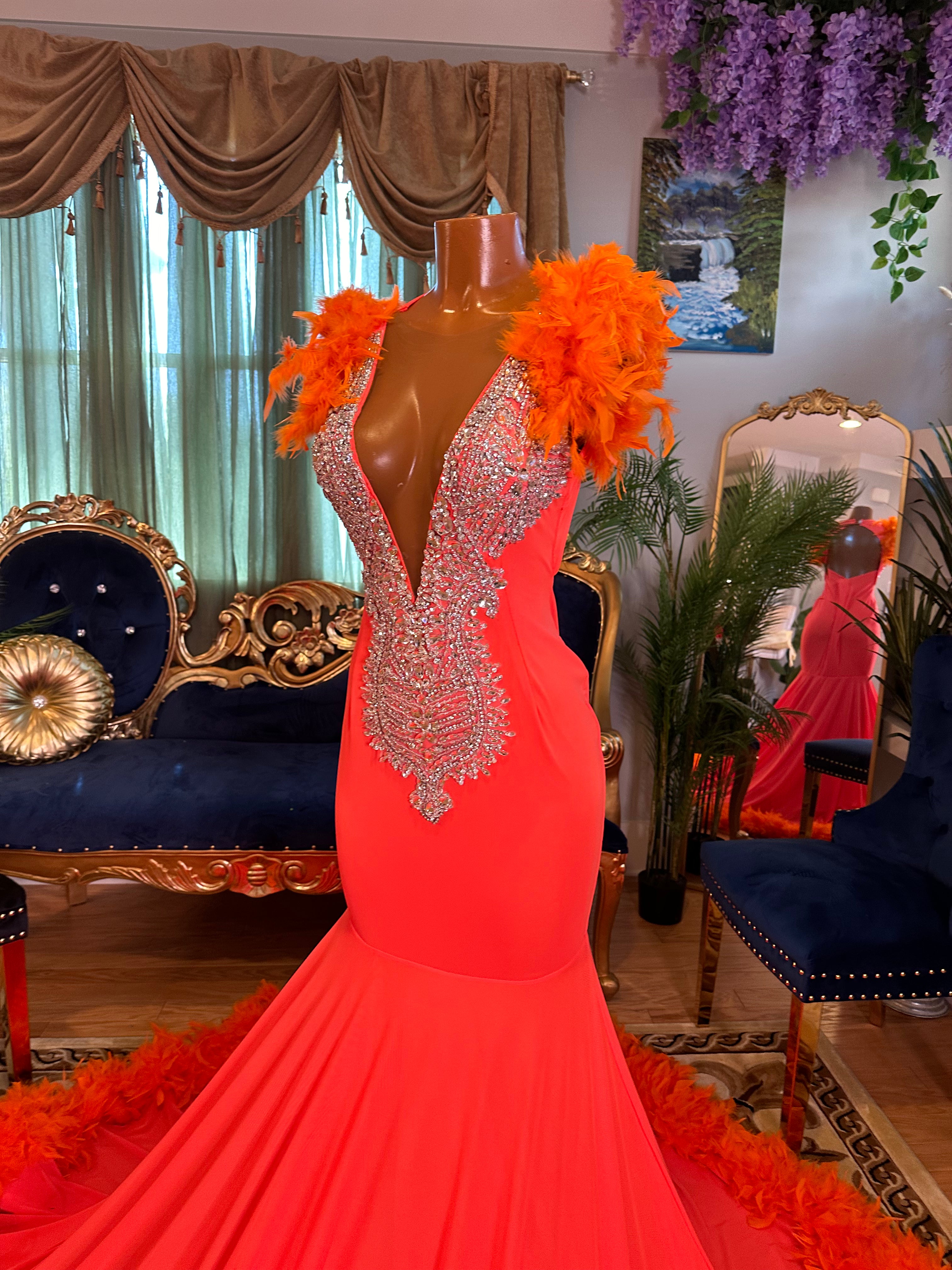 Electric Orange Gown