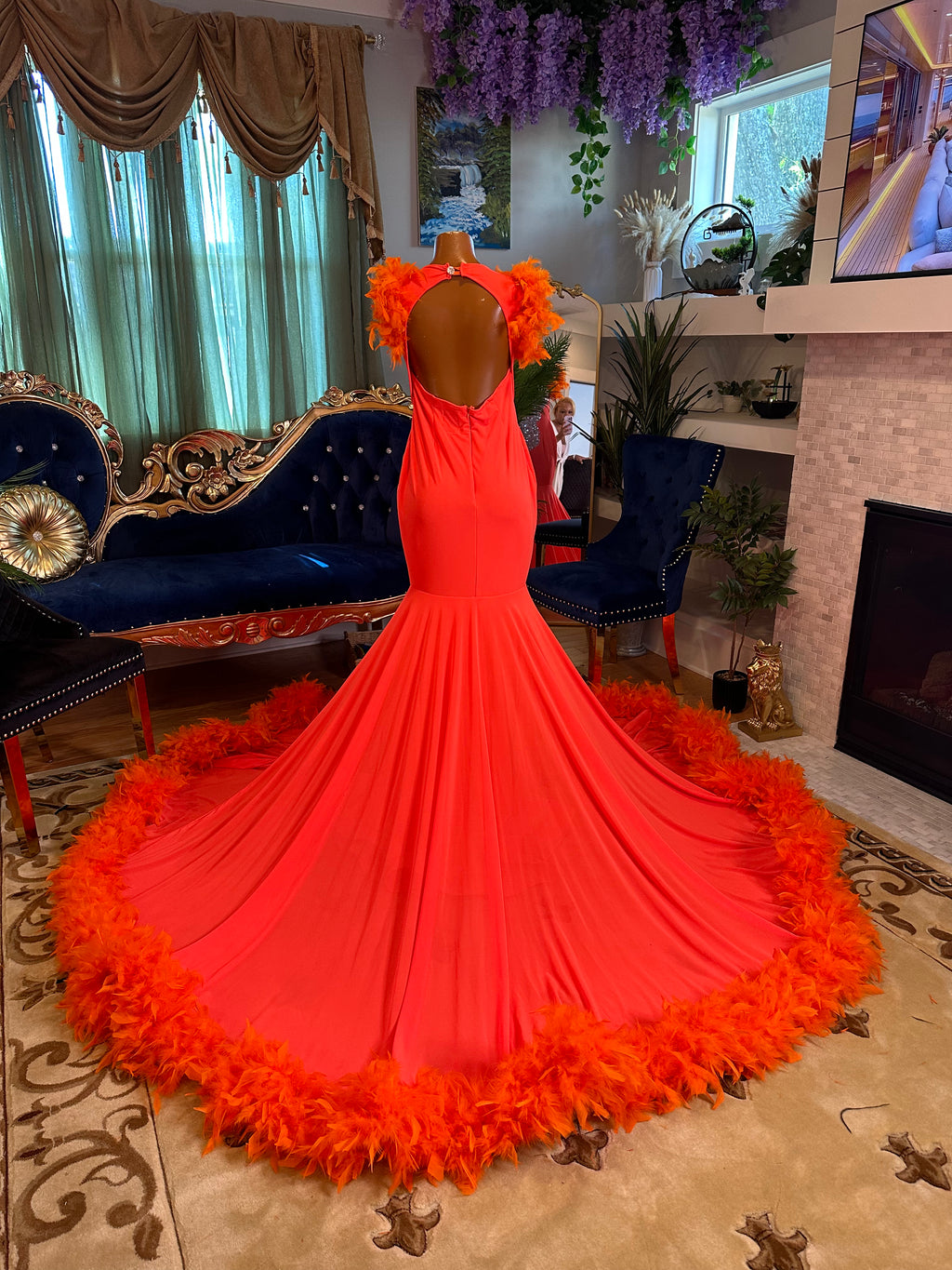 Electric Orange Gown
