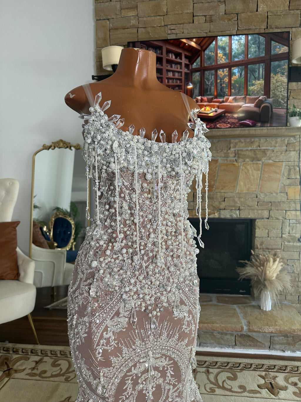 Crystal Drop White/Dark Nude