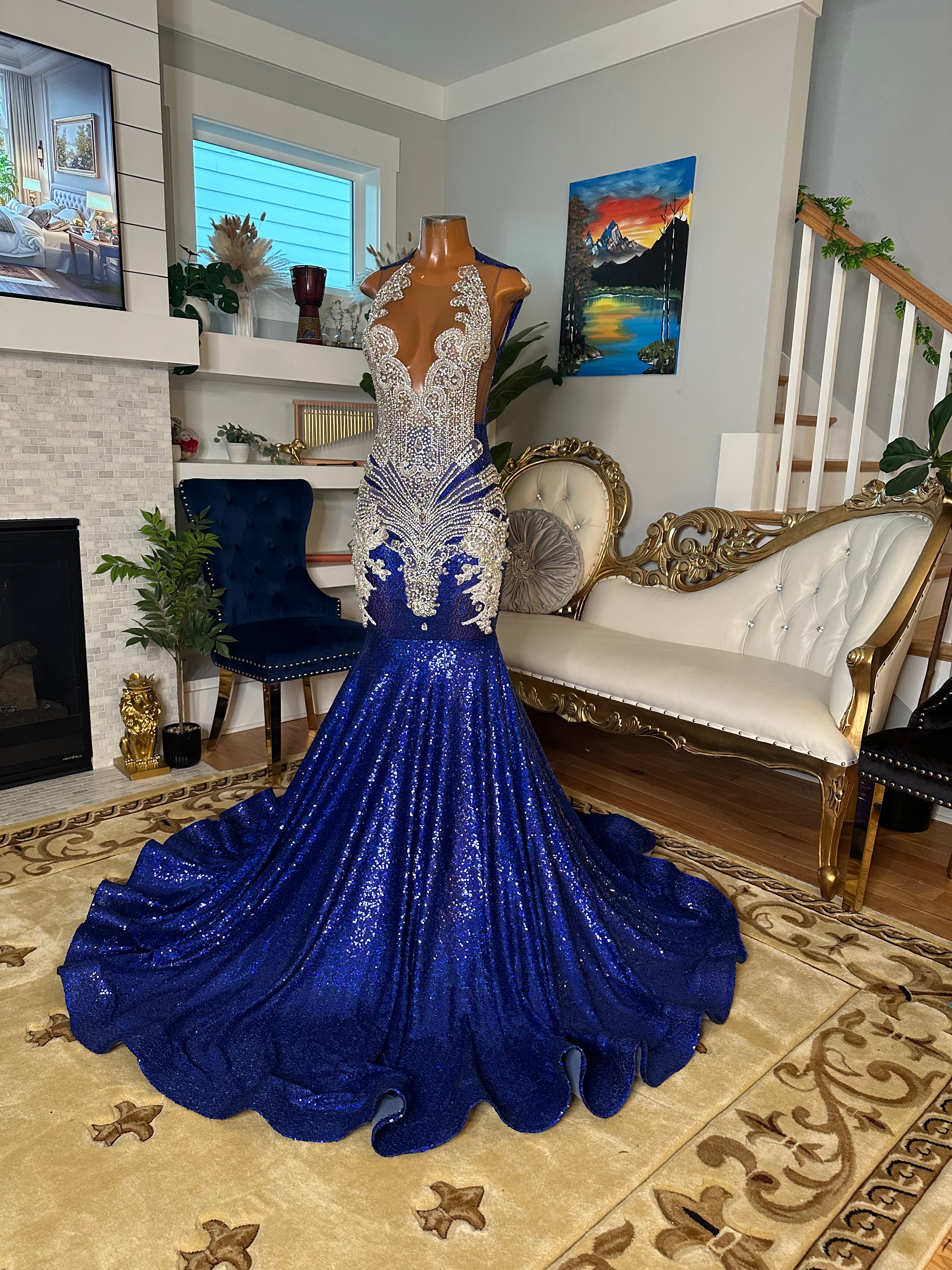 Sparkling Sapphire Gown – Ariel Jillian Designs