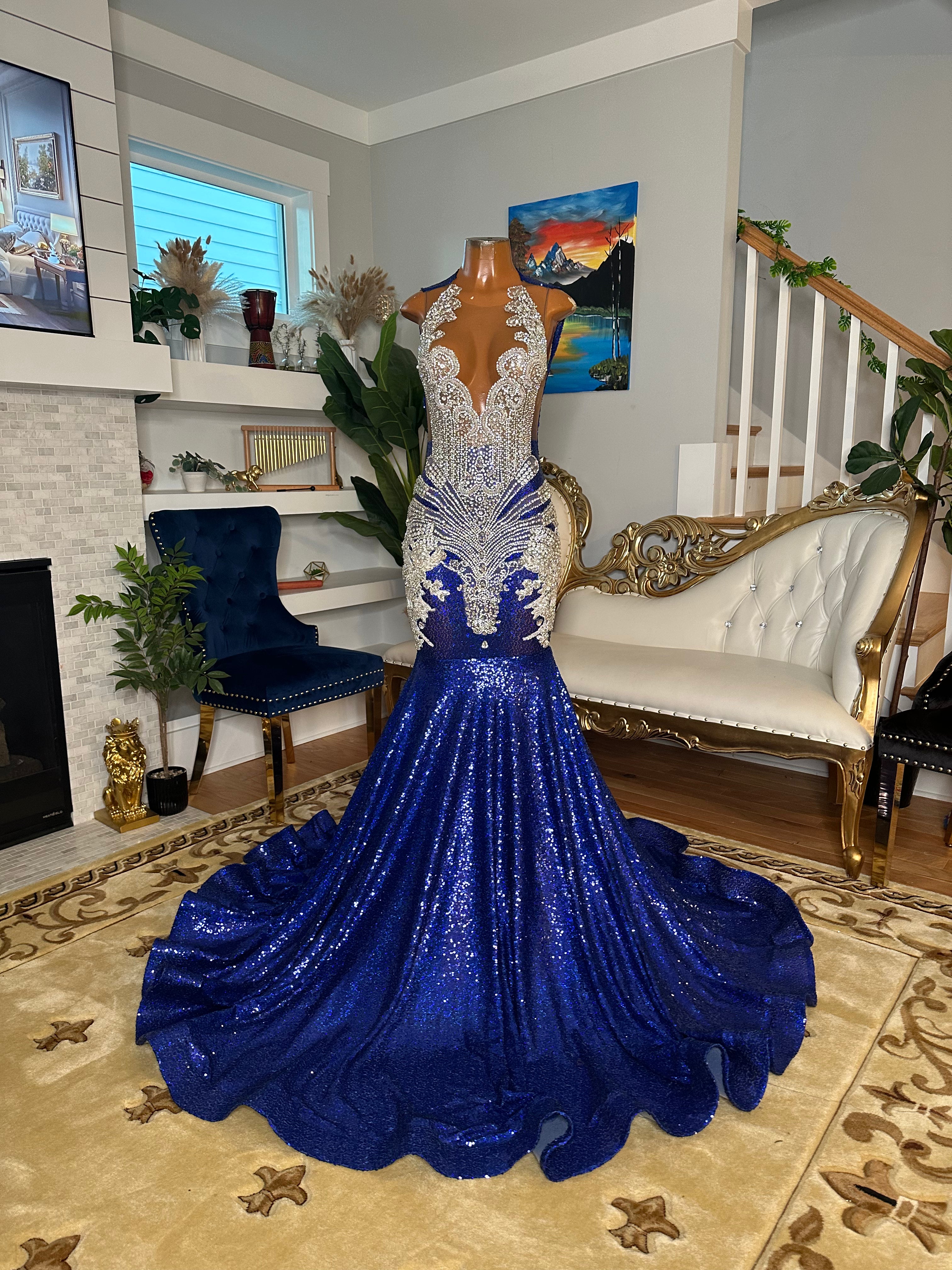 Sparkling Sapphire Gown – Ariel Jillian Designs