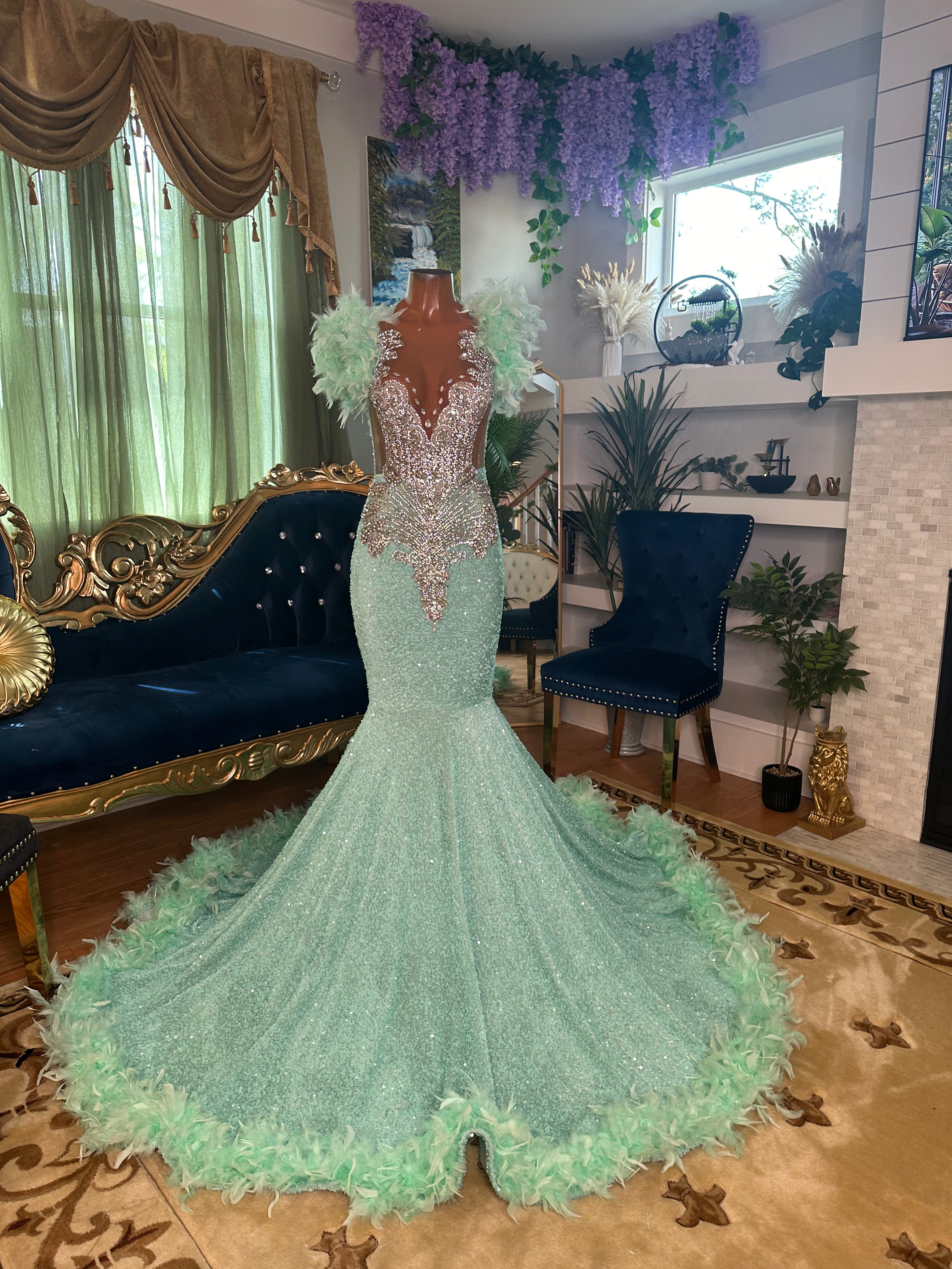 Minty Fresh Sequin Gown