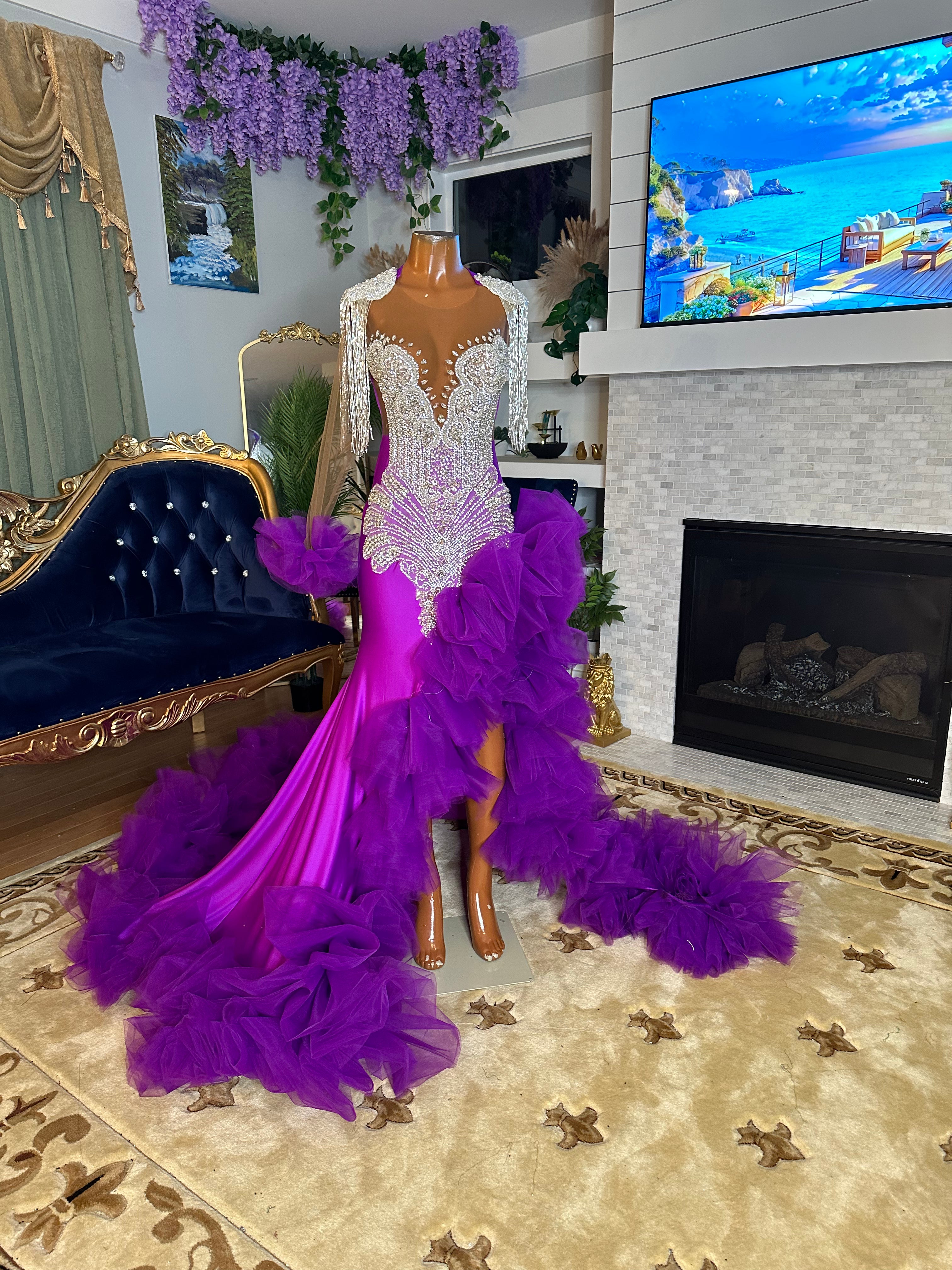 Royal Purple Puff Gown