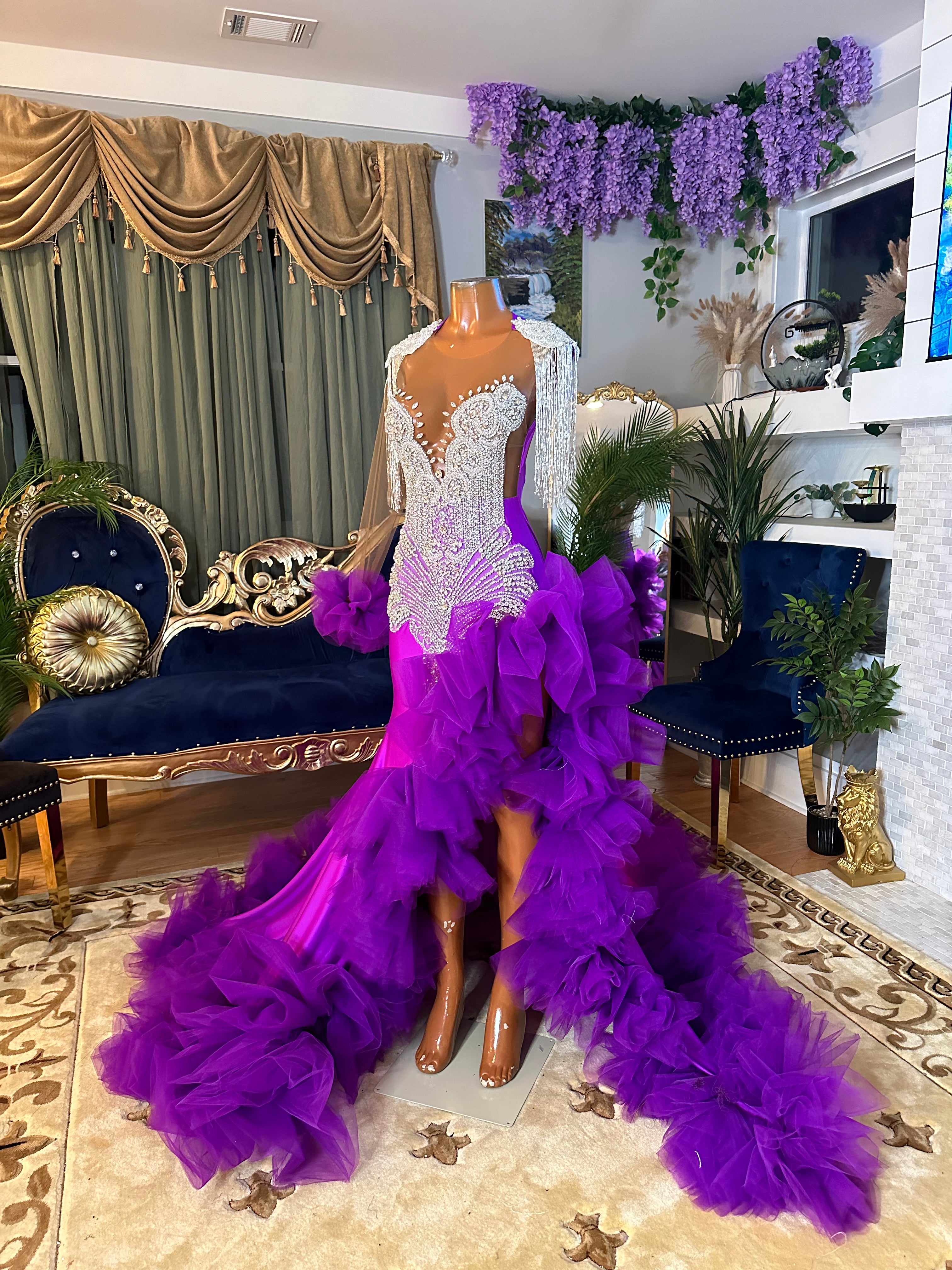 Royal Purple Puff Gown