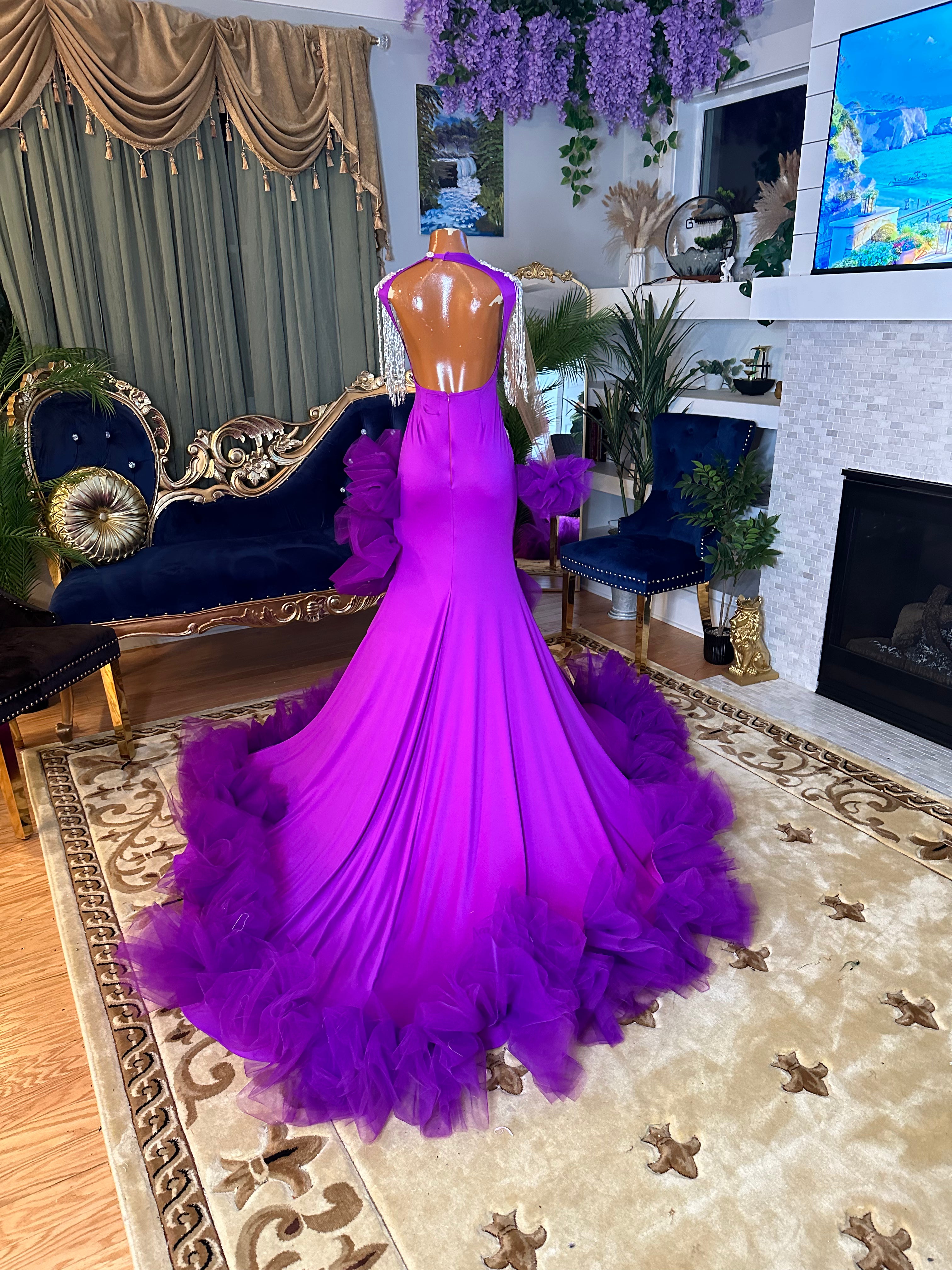 Royal Purple Puff Gown