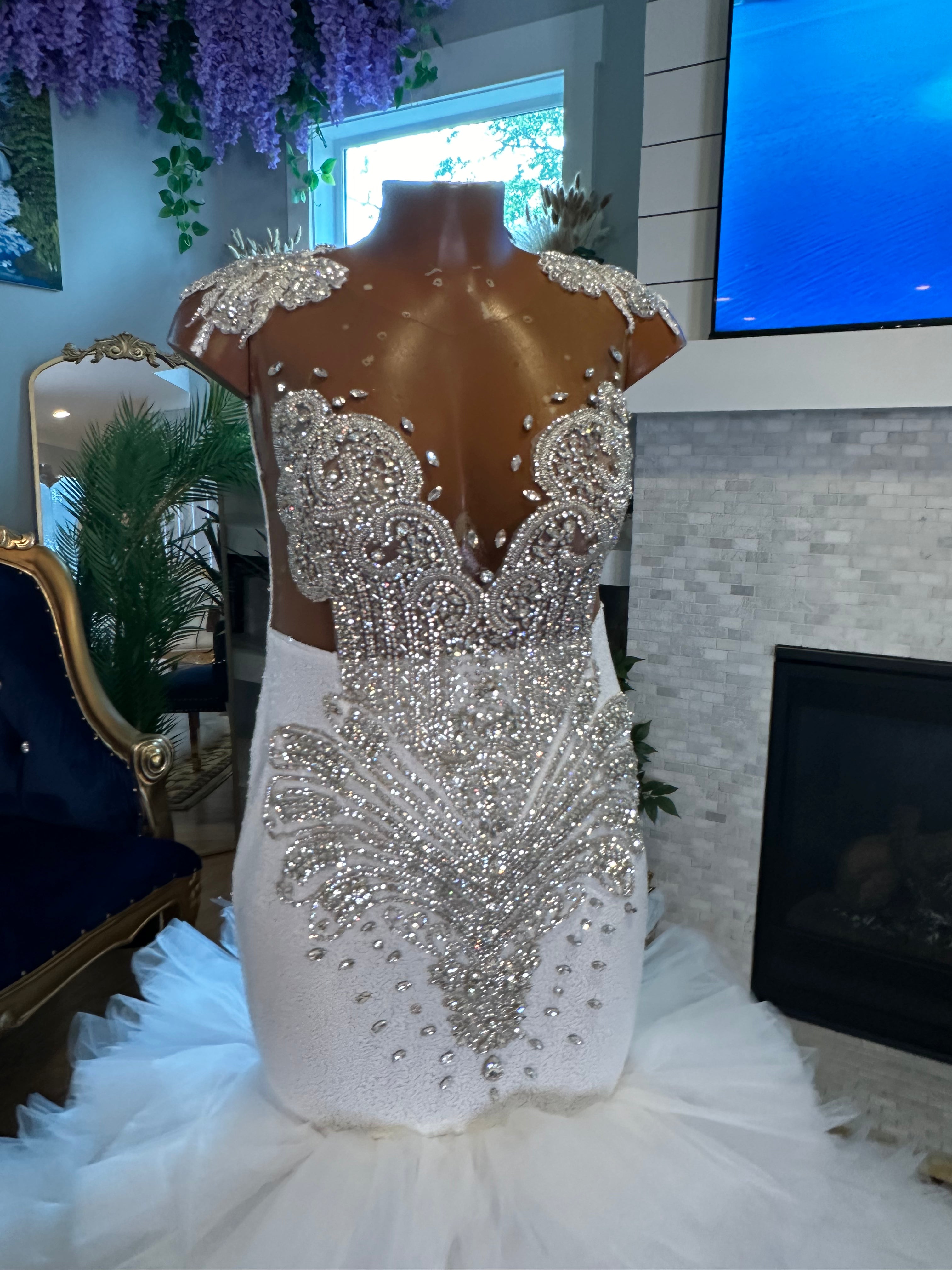 Sparkling White Tulle Gown