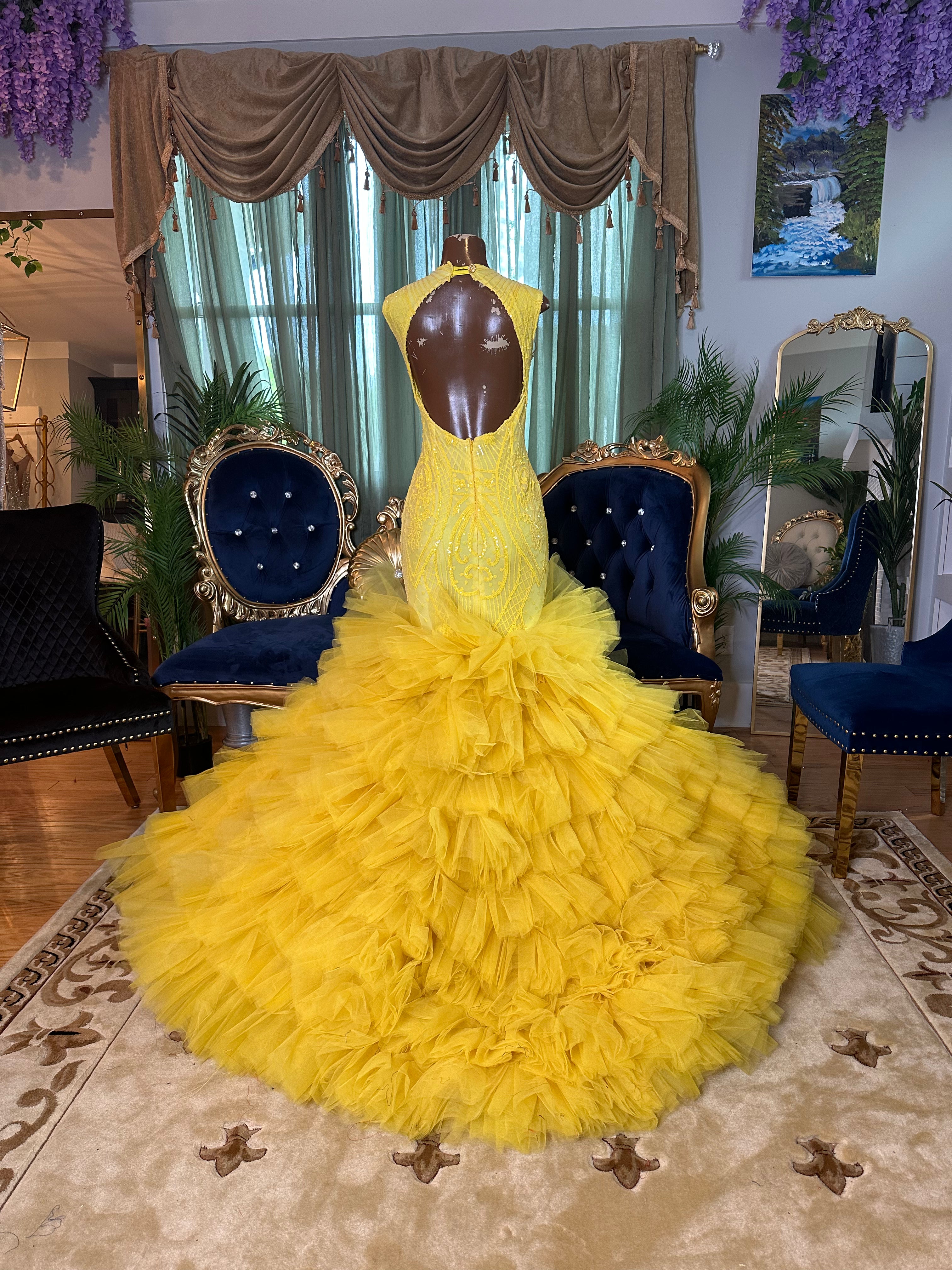 Canary Bird Tulle Gown