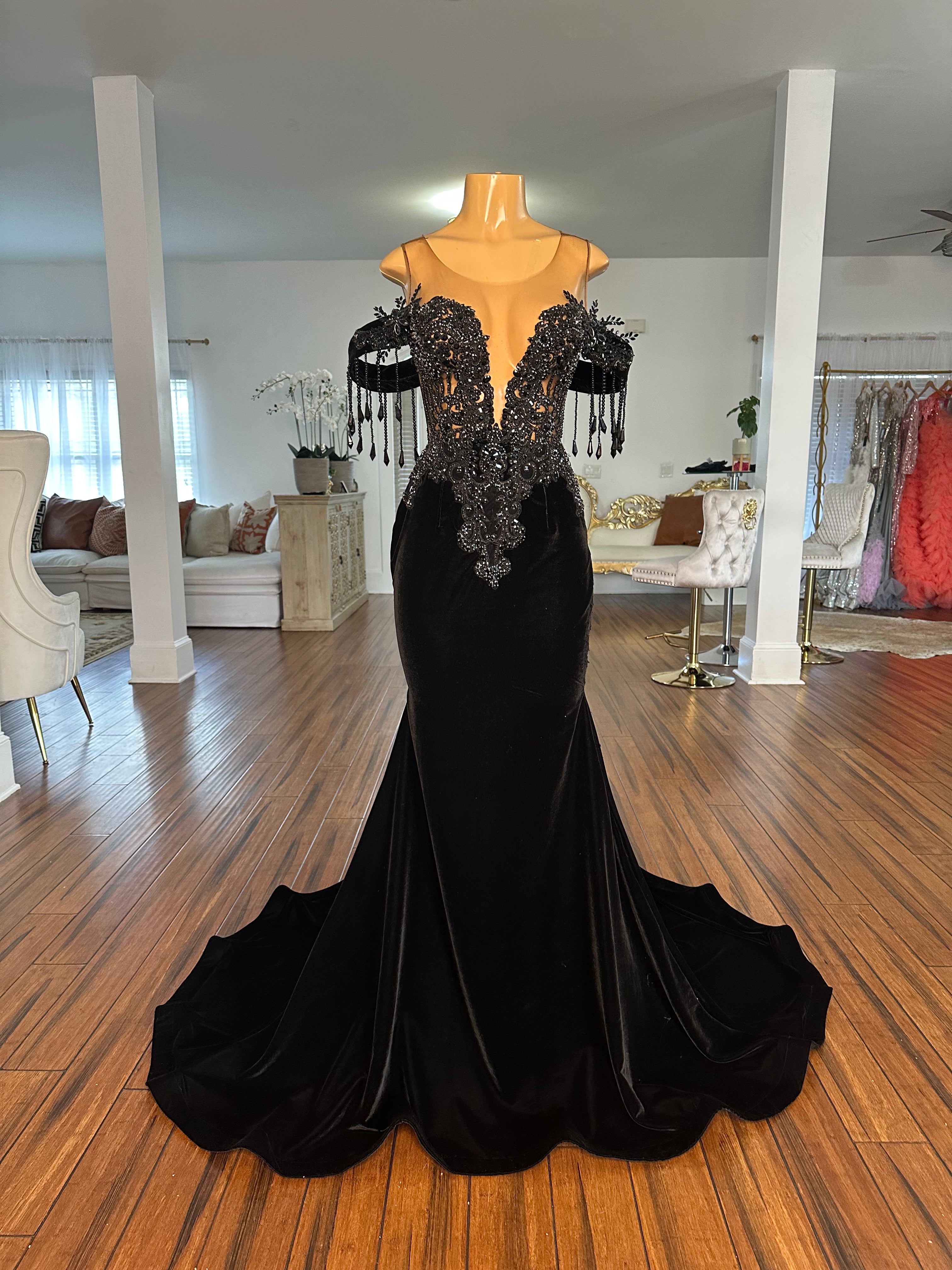 Sleek In Velvet Gown