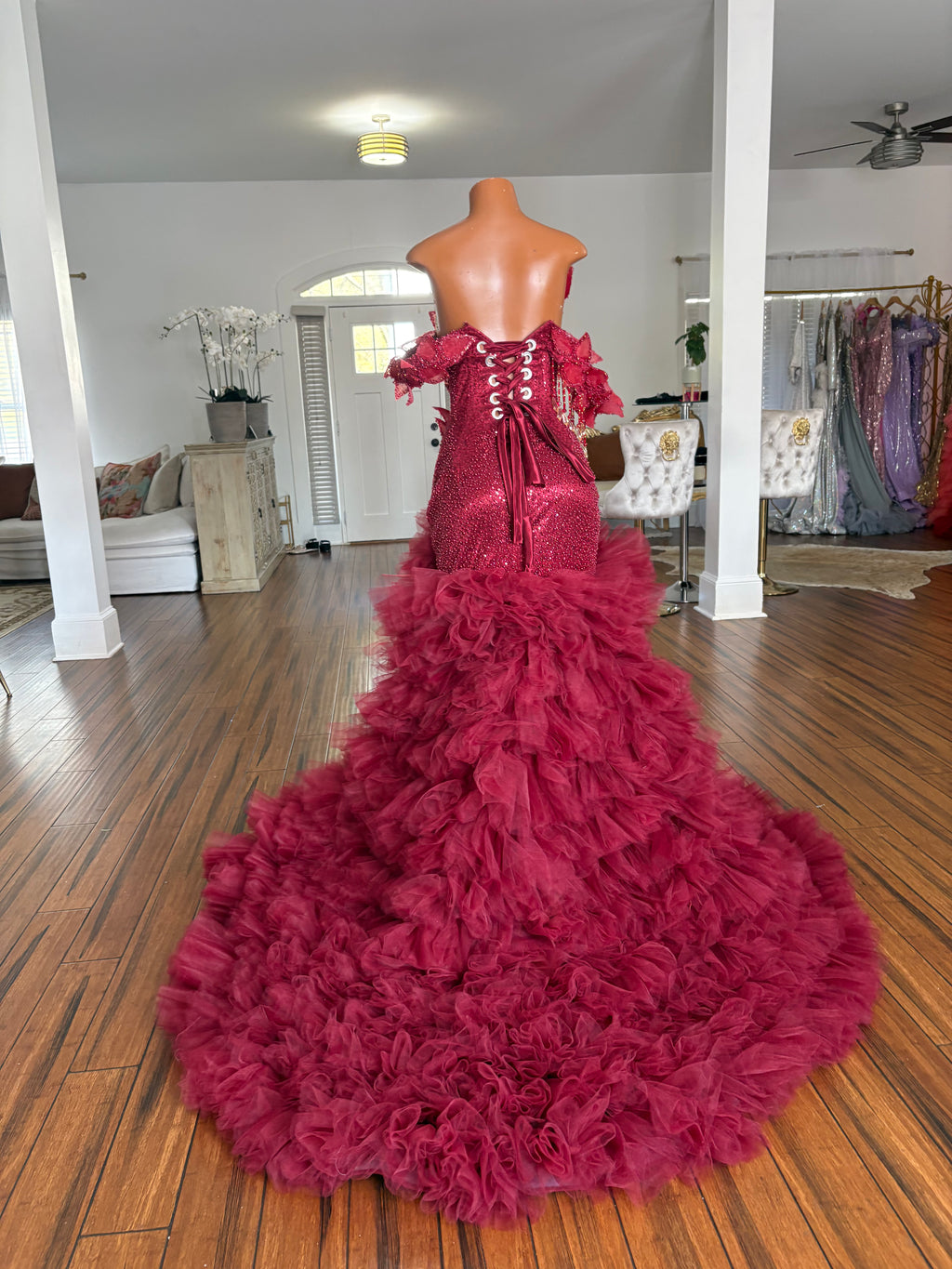Fine In Wine Gown