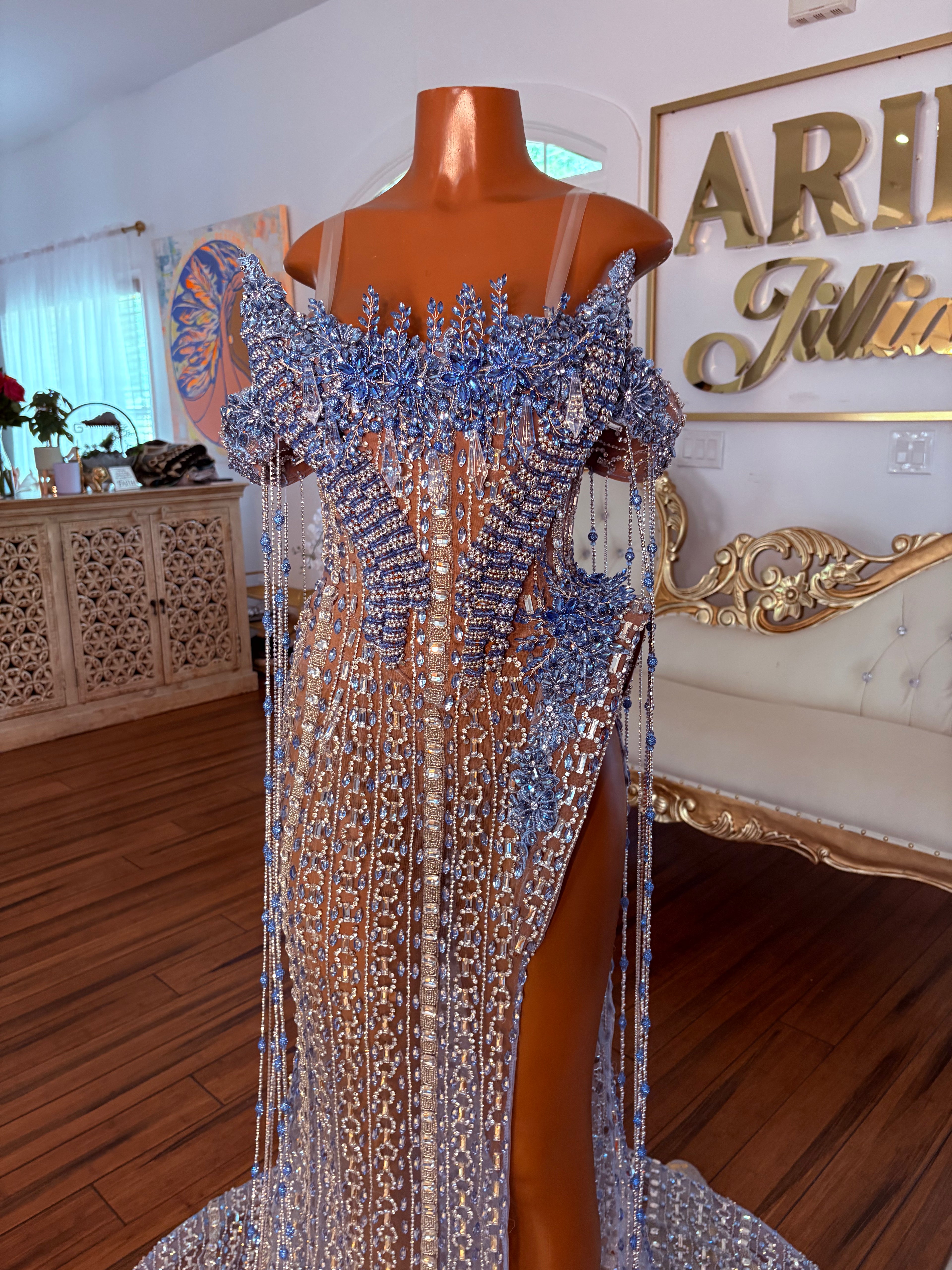 Baby Blue Diamonds Dancing Gown