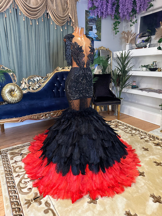 Volcanic Eruption Black Gown